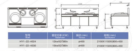 雙頭雙尾電磁小炒爐